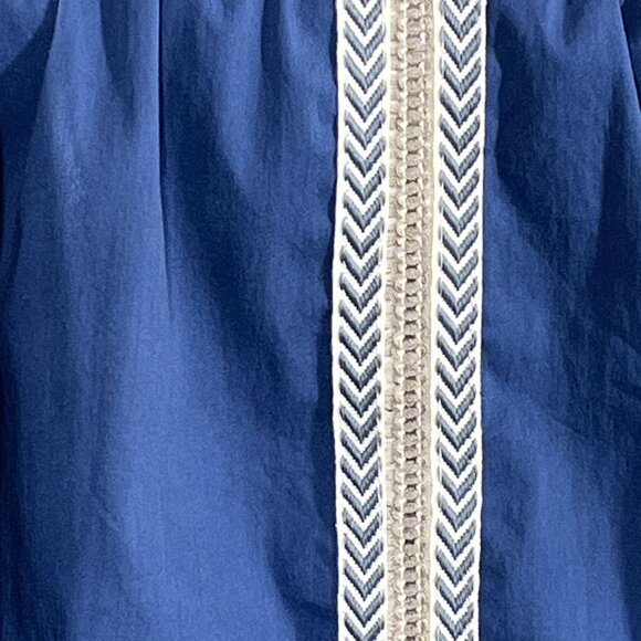 Bobeau Womens Plus 1X Blue White Sleeveless Peasant Tank Blouse Boho Summer - Picture 3 of 11